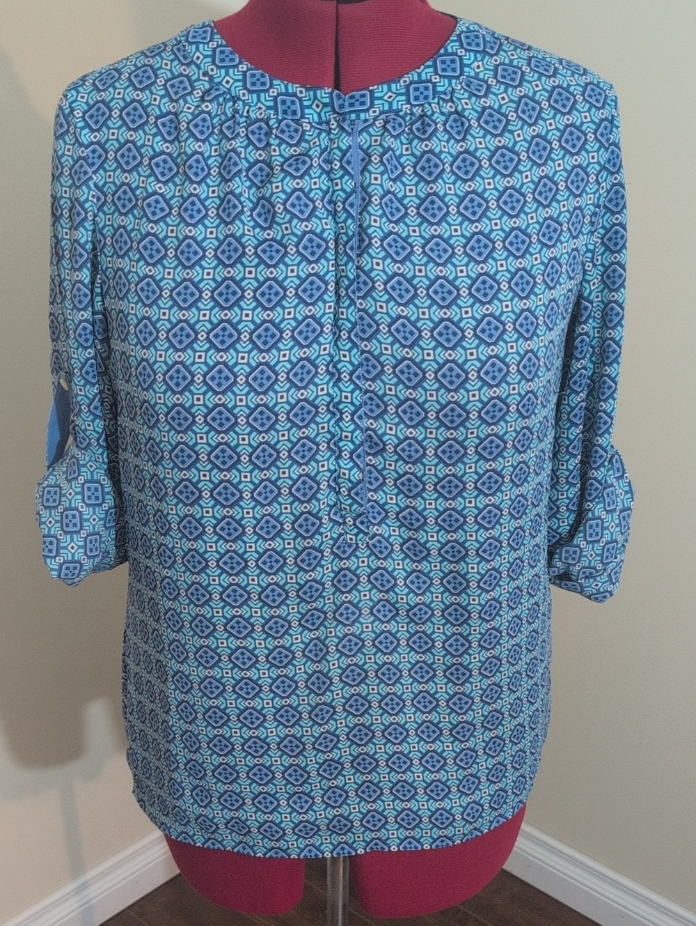 Banana Republic | Blue Geometric Print Women's Blouse